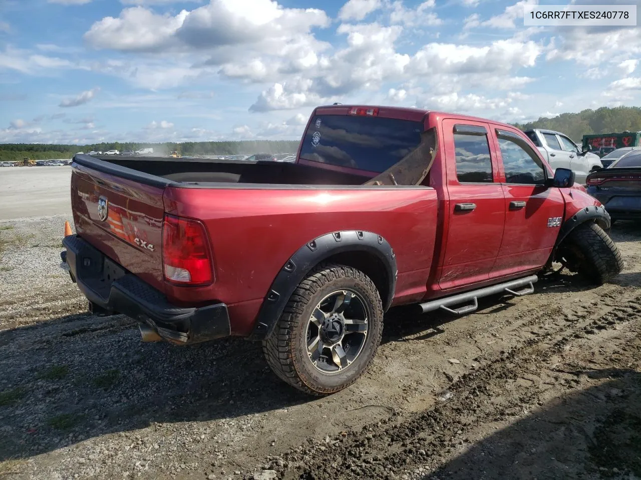 2014 Ram 1500 St VIN: 1C6RR7FTXES240778 Lot: 72161924