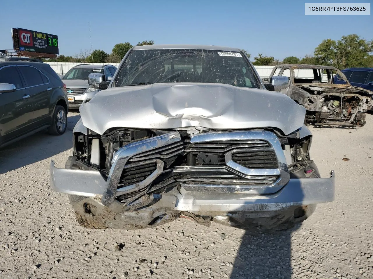 2015 Ram 1500 Longhorn VIN: 1C6RR7PT3FS763625 Lot: 73550794