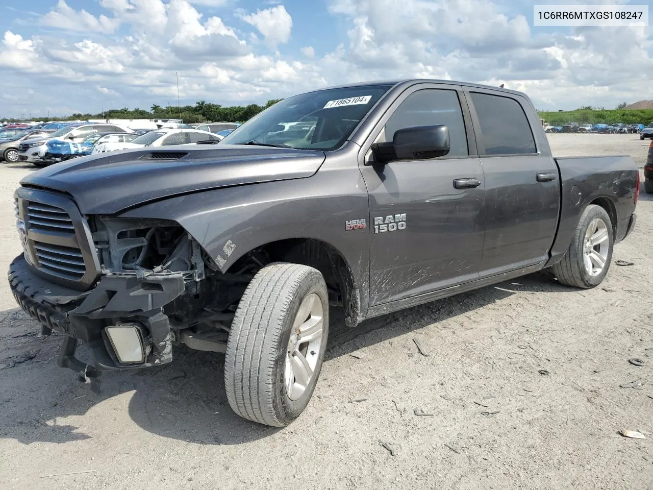 2016 Ram 1500 Sport VIN: 1C6RR6MTXGS108247 Lot: 71865104