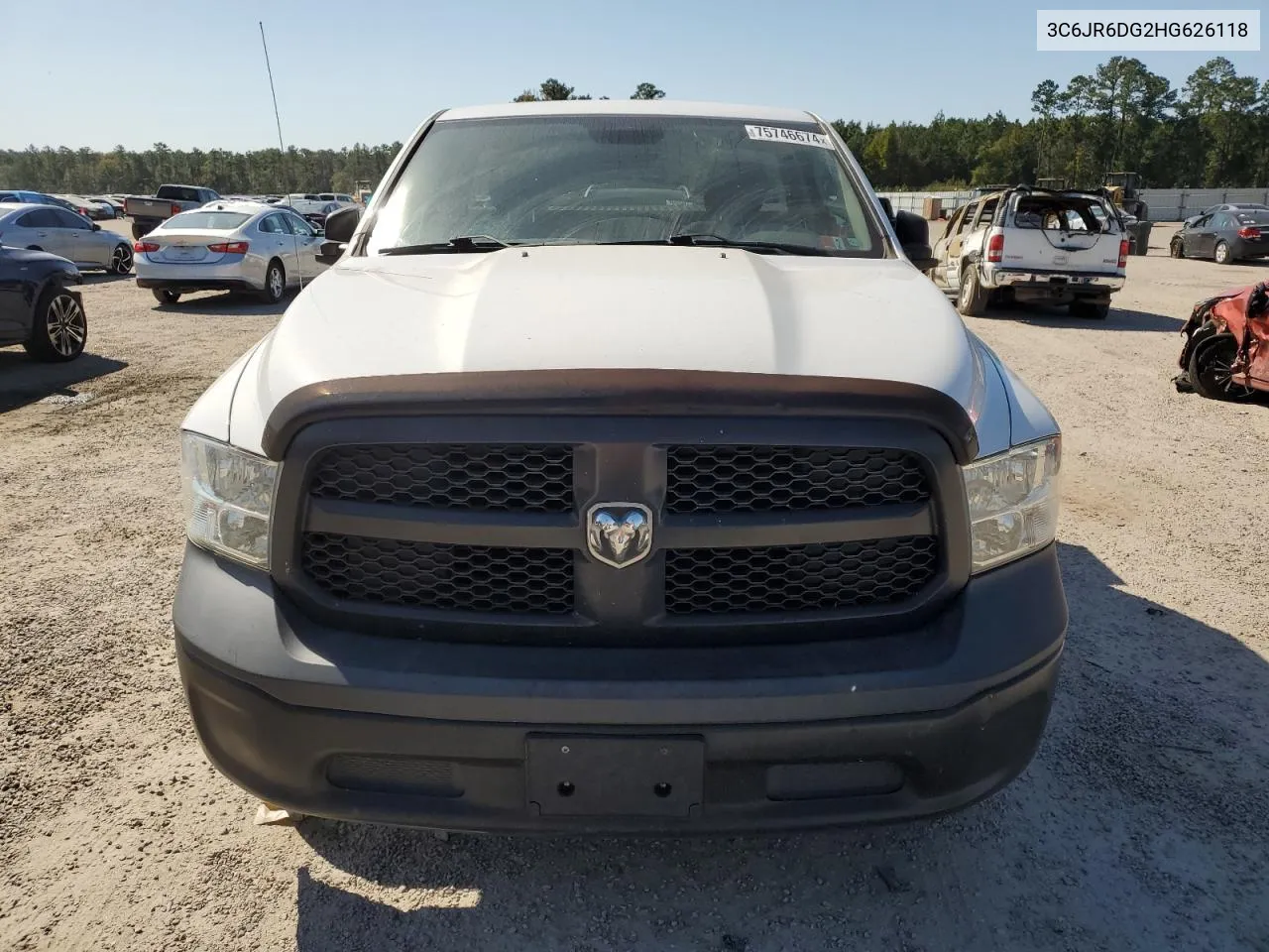 2017 Ram 1500 St VIN: 3C6JR6DG2HG626118 Lot: 75746674