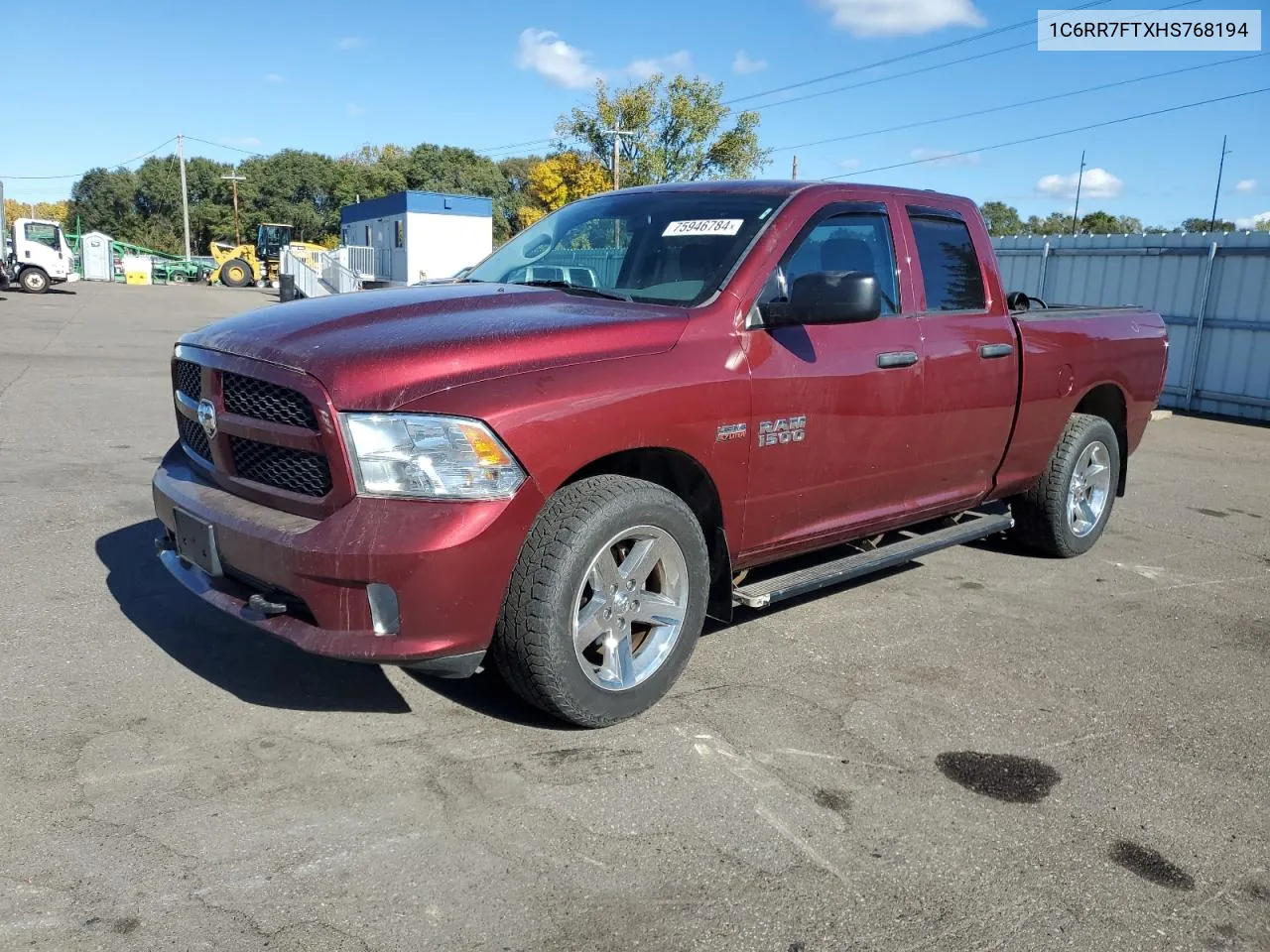 2017 Ram 1500 St VIN: 1C6RR7FTXHS768194 Lot: 75946784