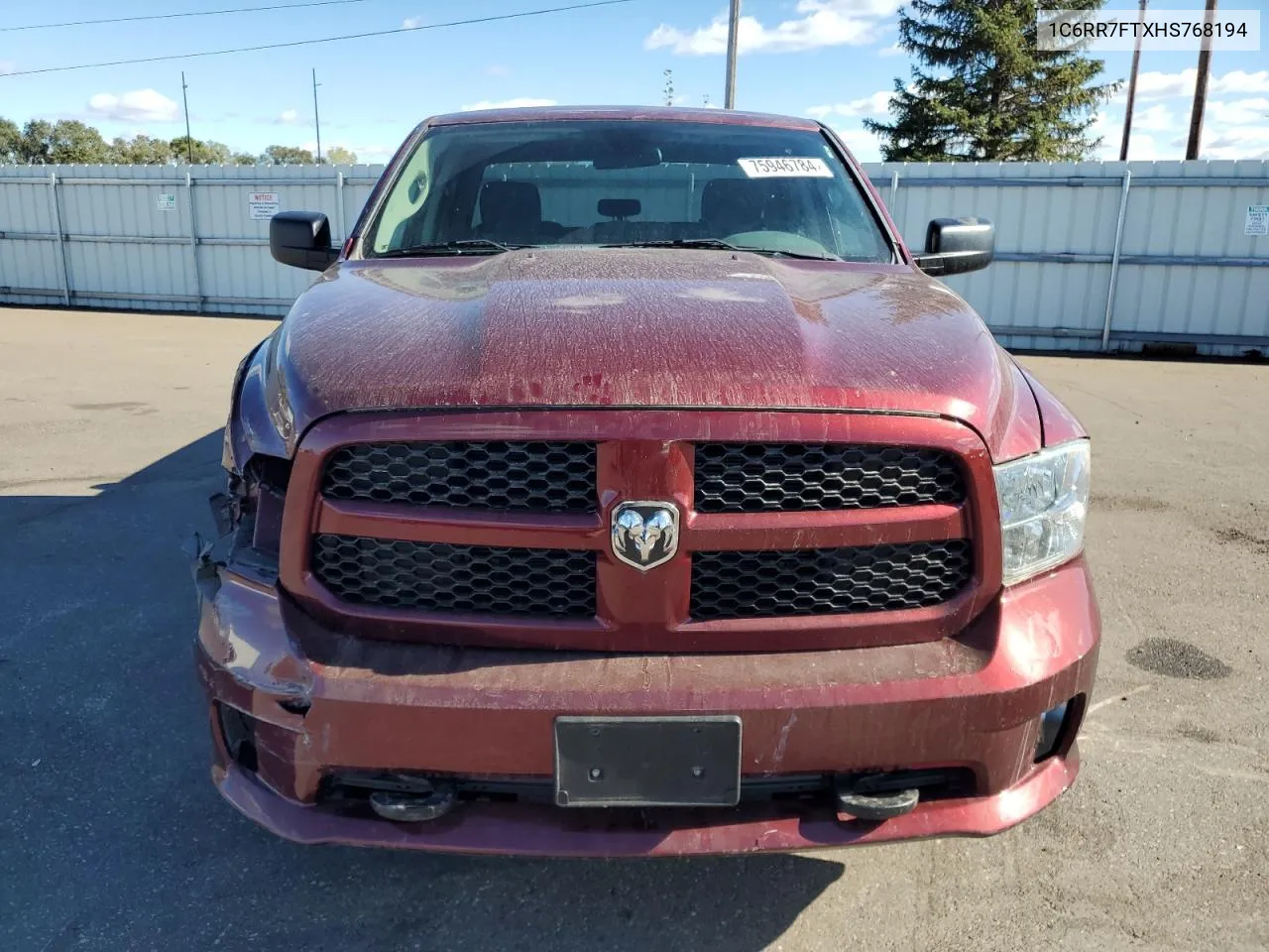 2017 Ram 1500 St VIN: 1C6RR7FTXHS768194 Lot: 75946784