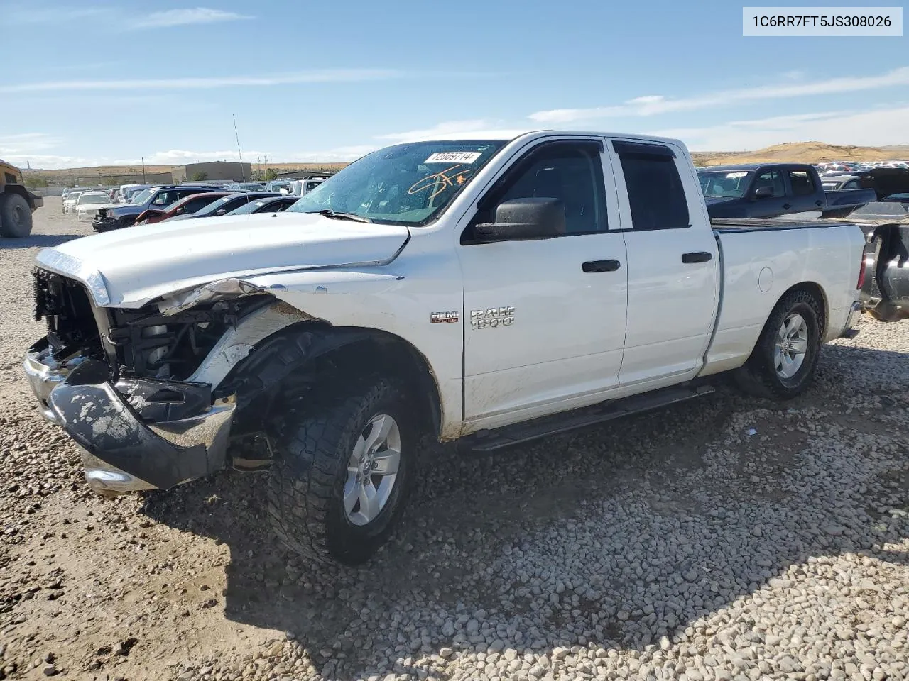 2018 Ram 1500 St VIN: 1C6RR7FT5JS308026 Lot: 72009714