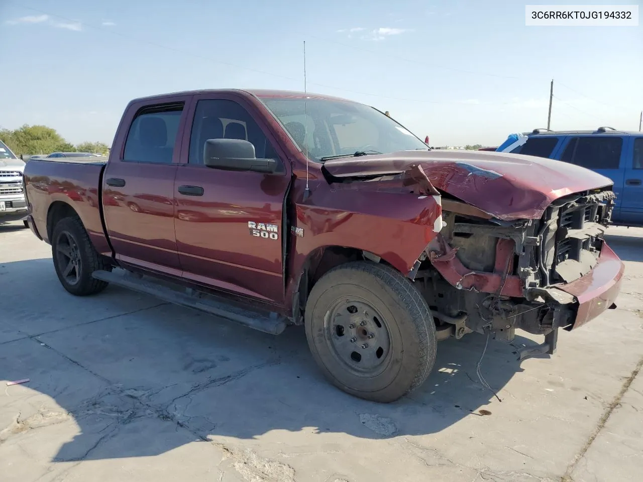 2018 Ram 1500 St VIN: 3C6RR6KT0JG194332 Lot: 75472074