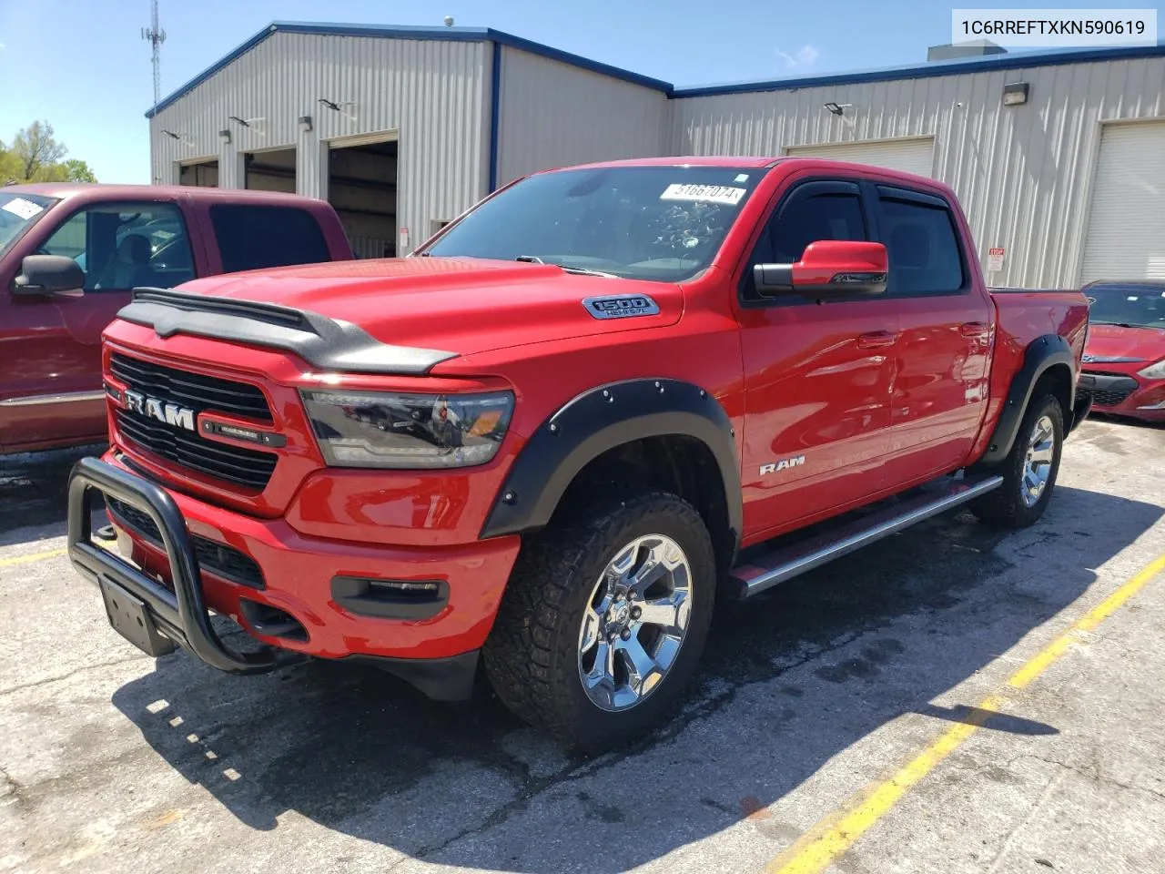 2019 Ram 1500 Big Horn/Lone Star VIN: 1C6RREFTXKN590619 Lot: 51667074