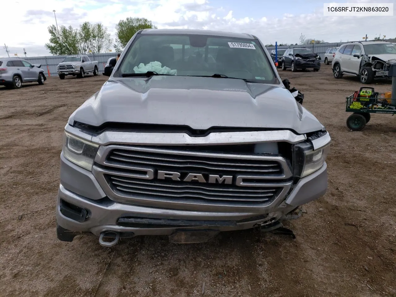 2019 Ram 1500 Laramie VIN: 1C6SRFJT2KN863020 Lot: 51795054