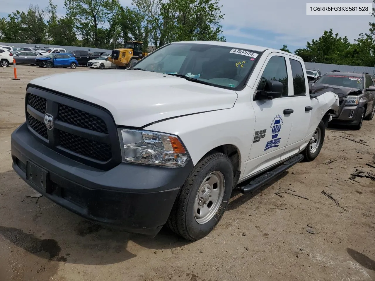 2019 Ram 1500 Classic Tradesman VIN: 1C6RR6FG3KS581528 Lot: 53384674