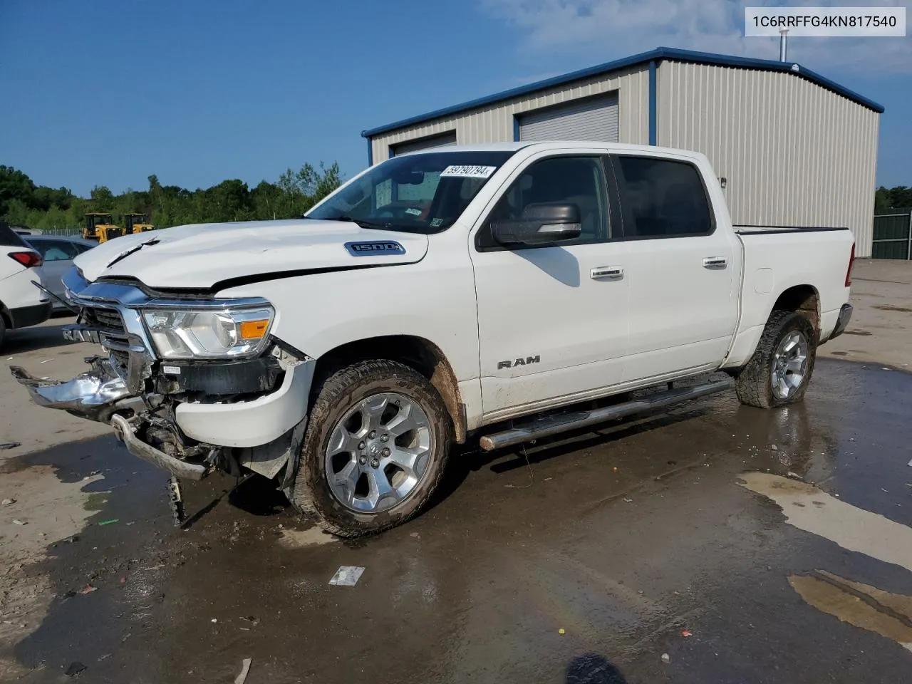 2019 Ram 1500 Big Horn/Lone Star VIN: 1C6RRFFG4KN817540 Lot: 59790794