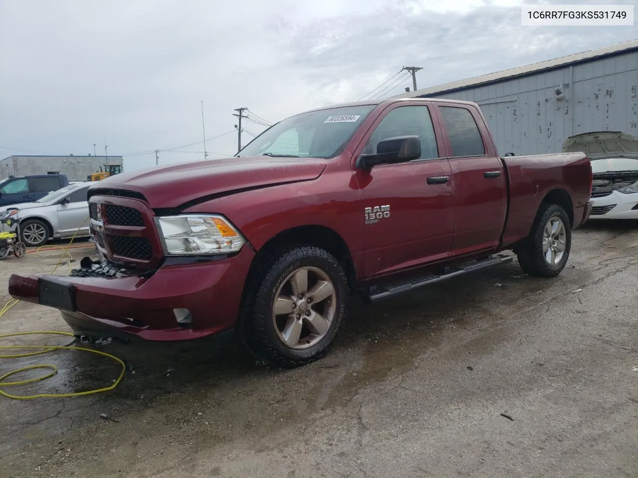 2019 Ram 1500 Classic Tradesman VIN: 1C6RR7FG3KS531749 Lot: 60326594