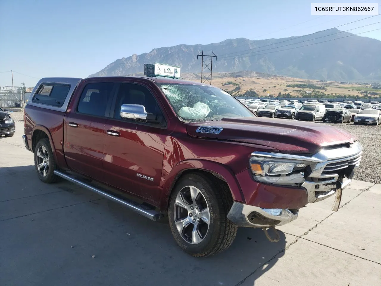 2019 Ram 1500 Laramie VIN: 1C6SRFJT3KN862667 Lot: 61658184