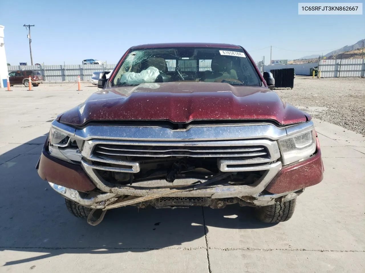 2019 Ram 1500 Laramie VIN: 1C6SRFJT3KN862667 Lot: 61658184