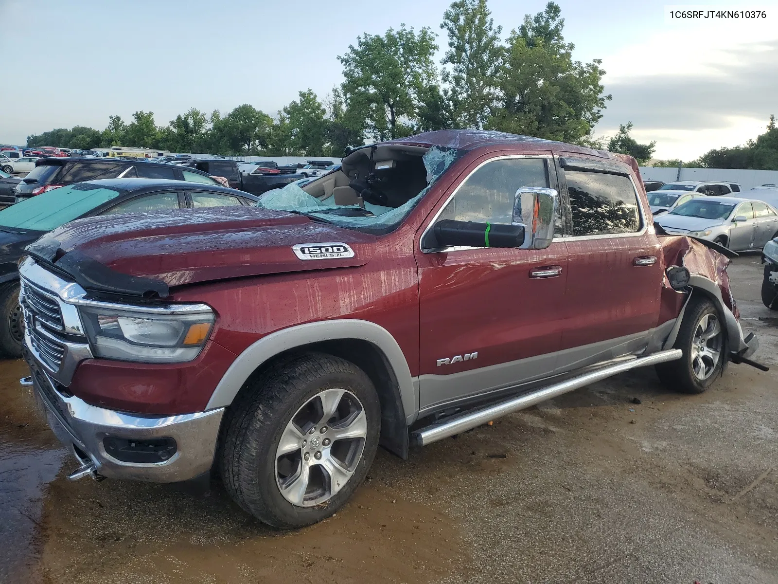 2019 Ram 1500 Laramie VIN: 1C6SRFJT4KN610376 Lot: 61702654