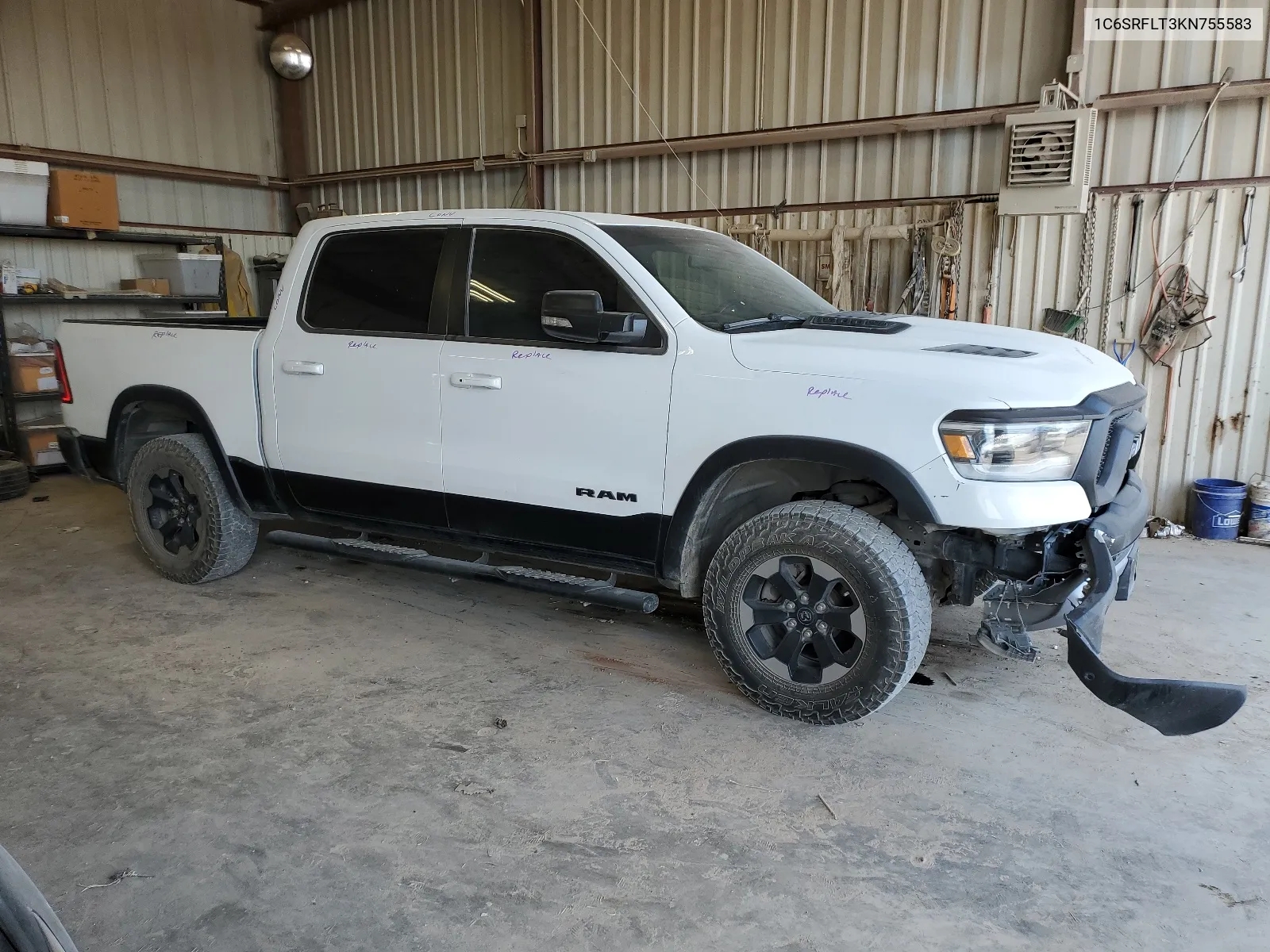 2019 Ram 1500 Rebel VIN: 1C6SRFLT3KN755583 Lot: 63530174