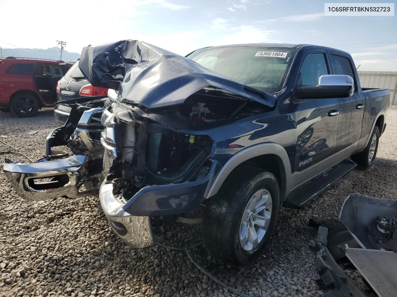 2019 Ram 1500 Laramie VIN: 1C6SRFRT8KN532723 Lot: 63661904