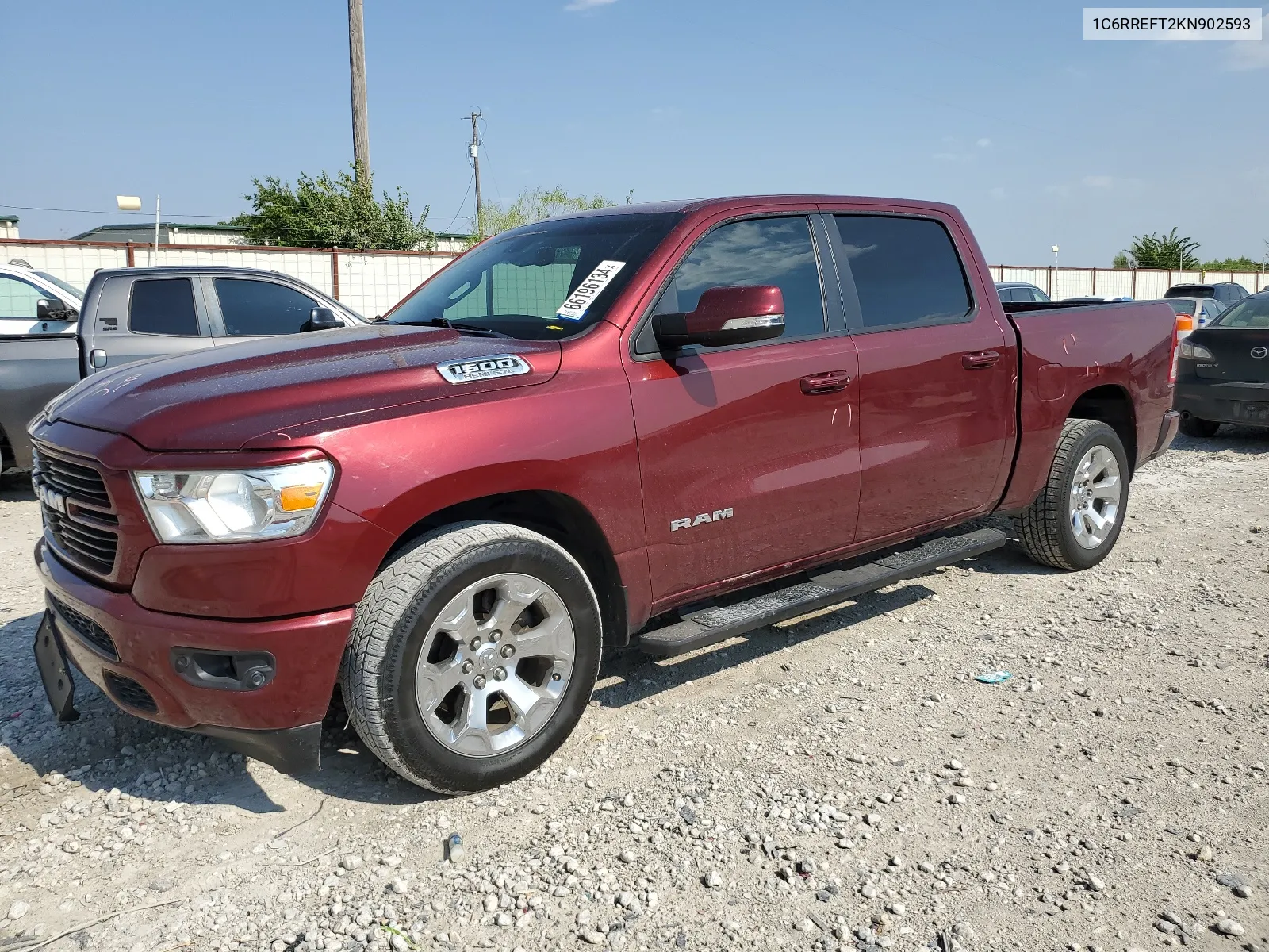 2019 Ram 1500 Big Horn/Lone Star VIN: 1C6RREFT2KN902593 Lot: 66196134