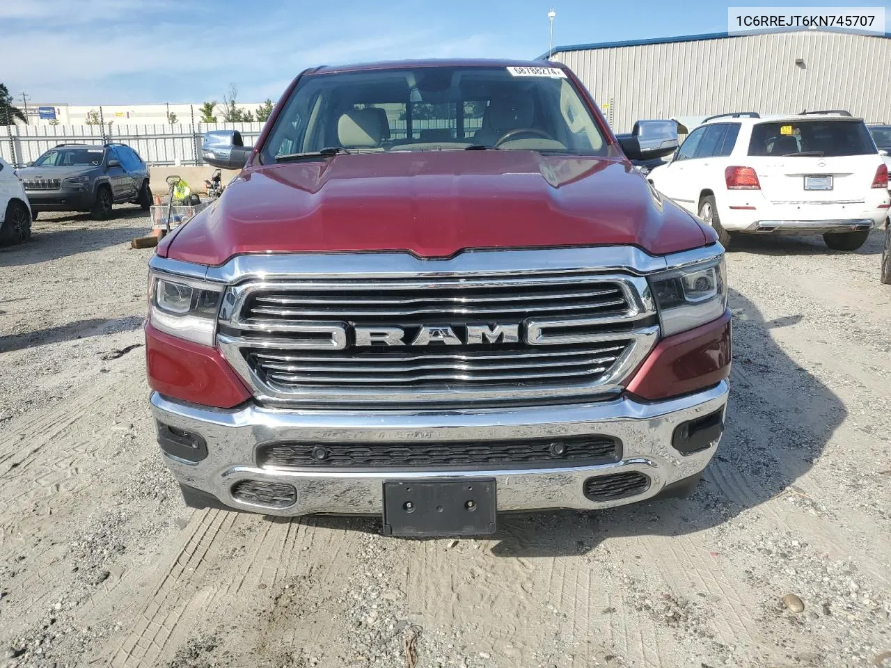 2019 Ram 1500 Laramie VIN: 1C6RREJT6KN745707 Lot: 68788274