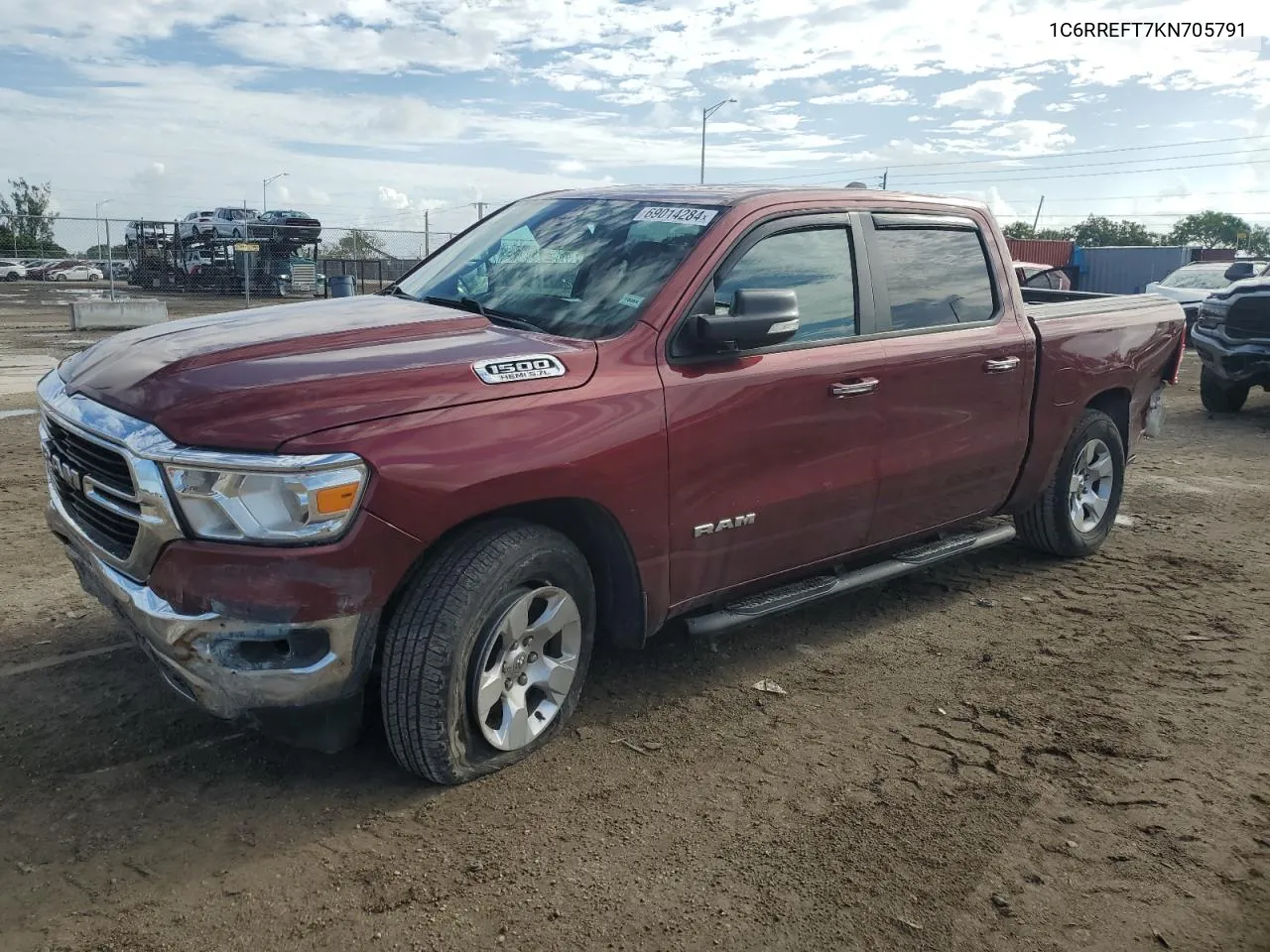 2019 Ram 1500 Big Horn/Lone Star VIN: 1C6RREFT7KN705791 Lot: 69014284