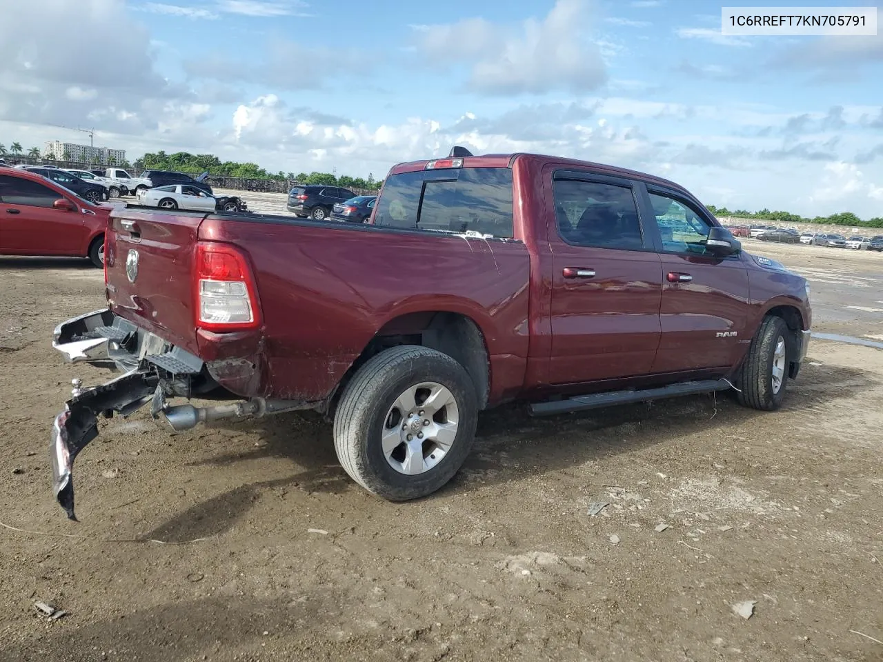 2019 Ram 1500 Big Horn/Lone Star VIN: 1C6RREFT7KN705791 Lot: 69014284