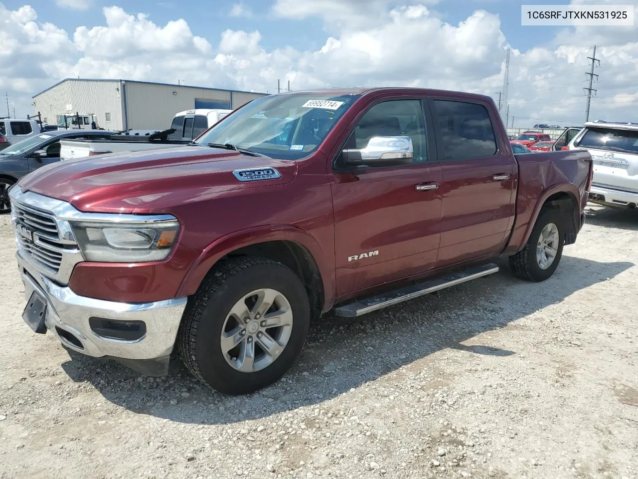 2019 Ram 1500 Laramie VIN: 1C6SRFJTXKN531925 Lot: 69952714