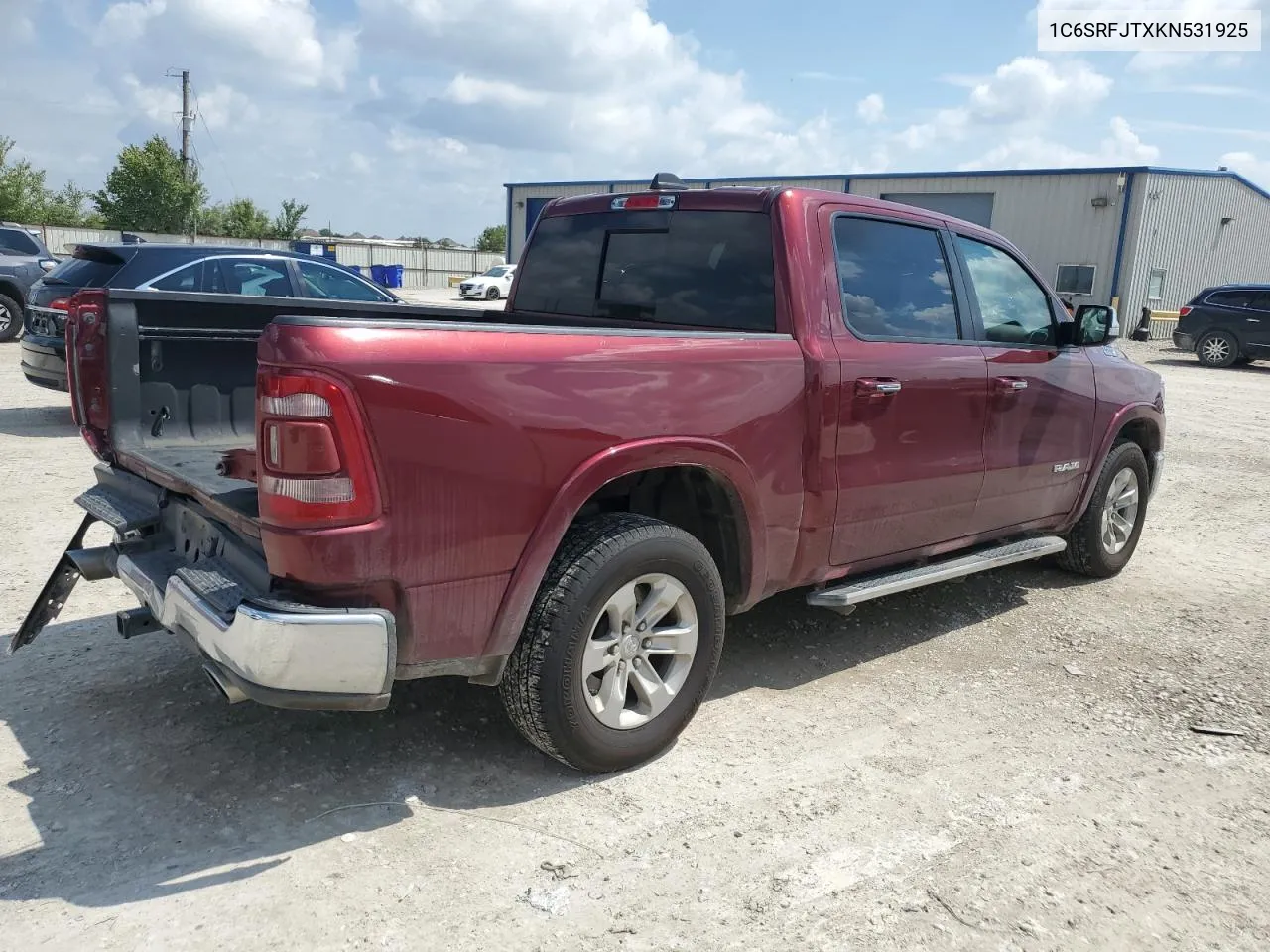 2019 Ram 1500 Laramie VIN: 1C6SRFJTXKN531925 Lot: 69952714