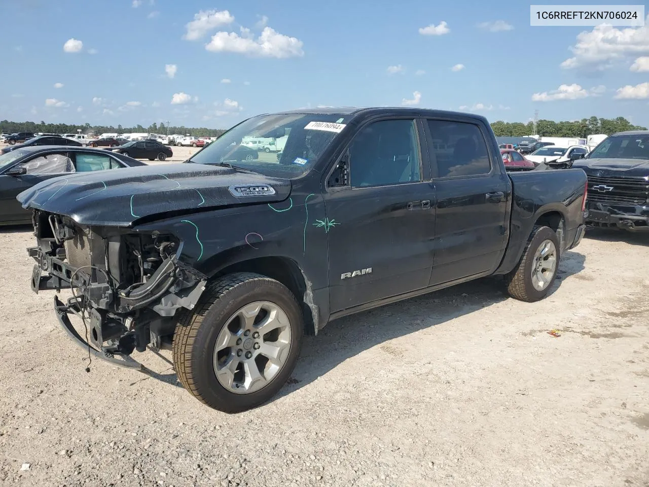 2019 Ram 1500 Big Horn/Lone Star VIN: 1C6RREFT2KN706024 Lot: 70076094