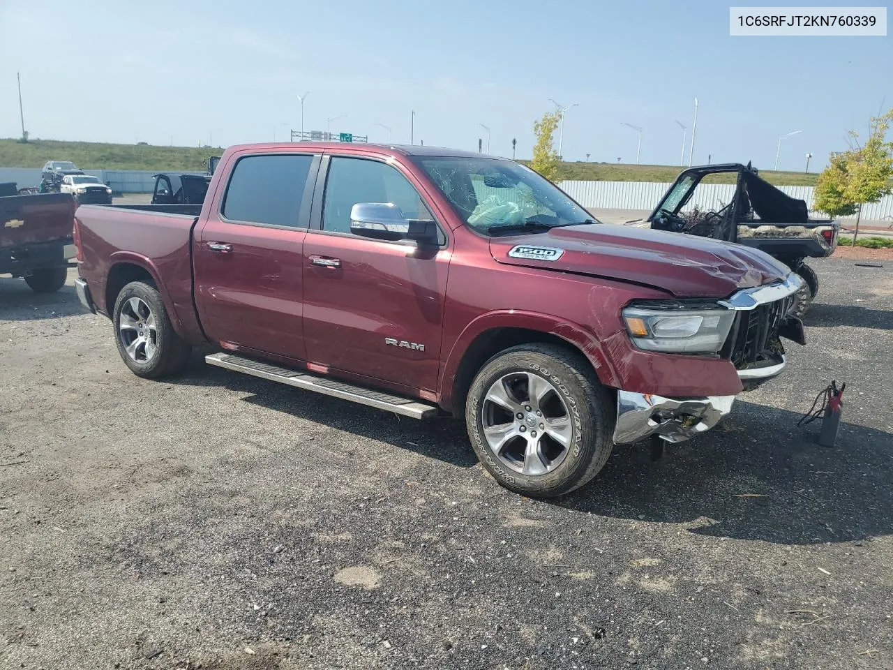 2019 Ram 1500 Laramie VIN: 1C6SRFJT2KN760339 Lot: 71243774