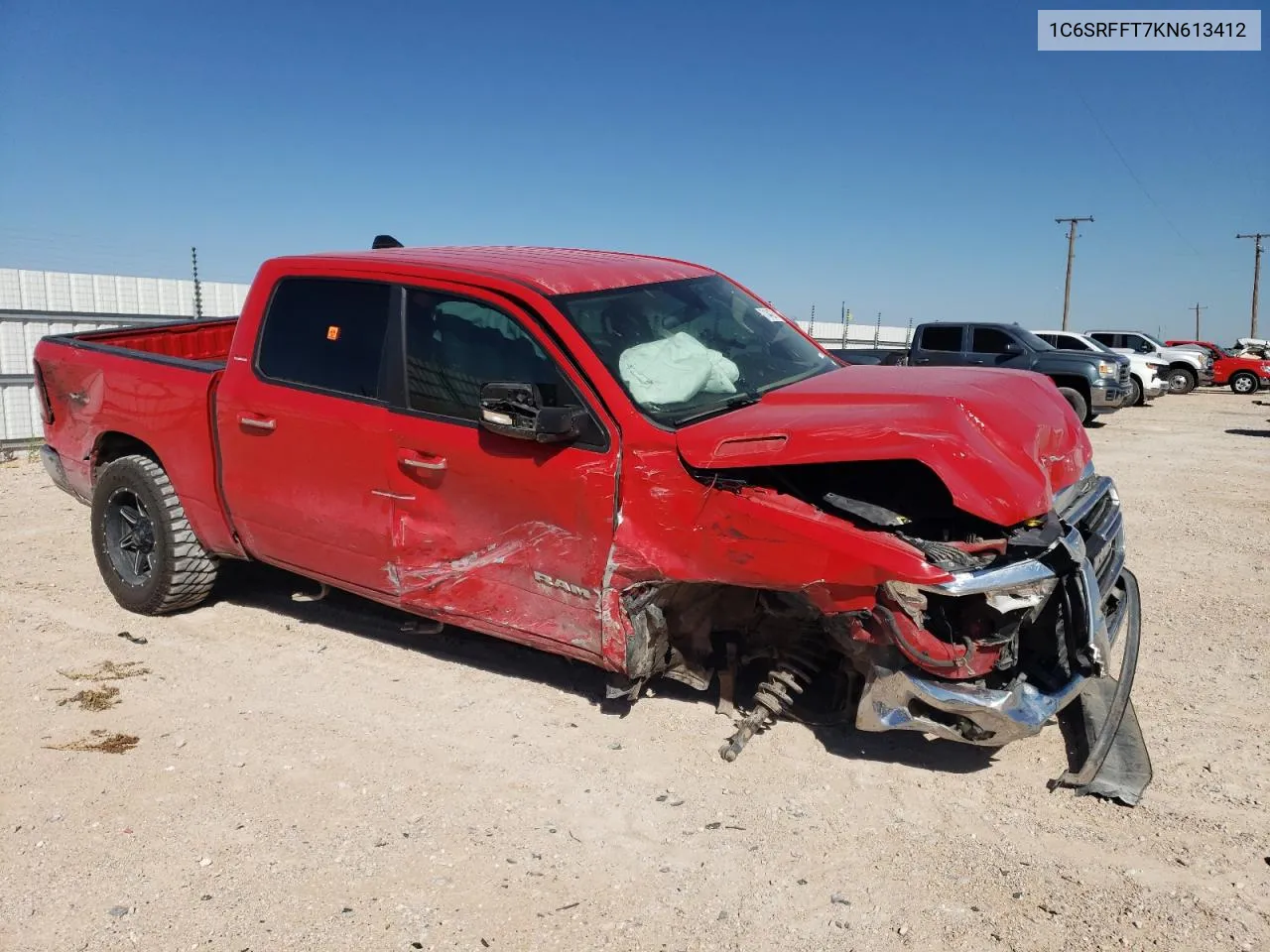 2019 Ram 1500 Big Horn/Lone Star VIN: 1C6SRFFT7KN613412 Lot: 71442764