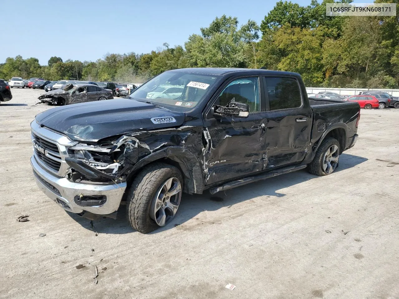 2019 Ram 1500 Laramie VIN: 1C6SRFJT9KN608171 Lot: 71561414