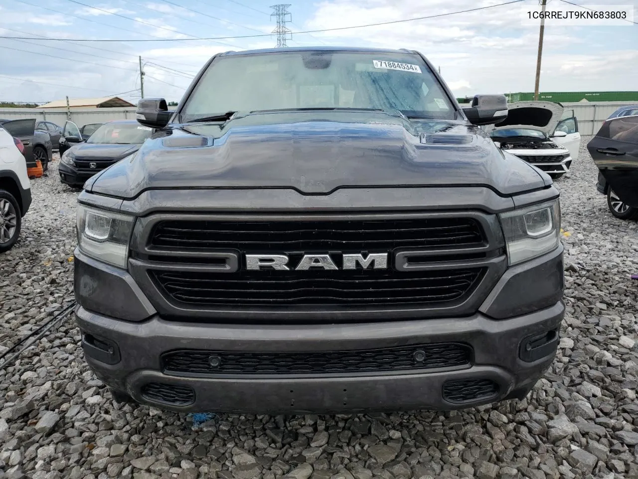 2019 Ram 1500 Laramie VIN: 1C6RREJT9KN683803 Lot: 71884534