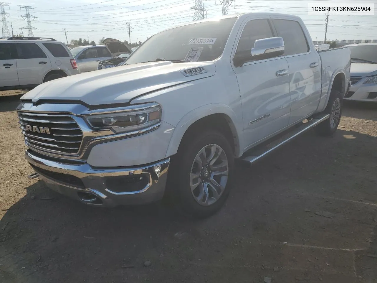 2019 Ram 1500 Longhorn VIN: 1C6SRFKT3KN625904 Lot: 72133514