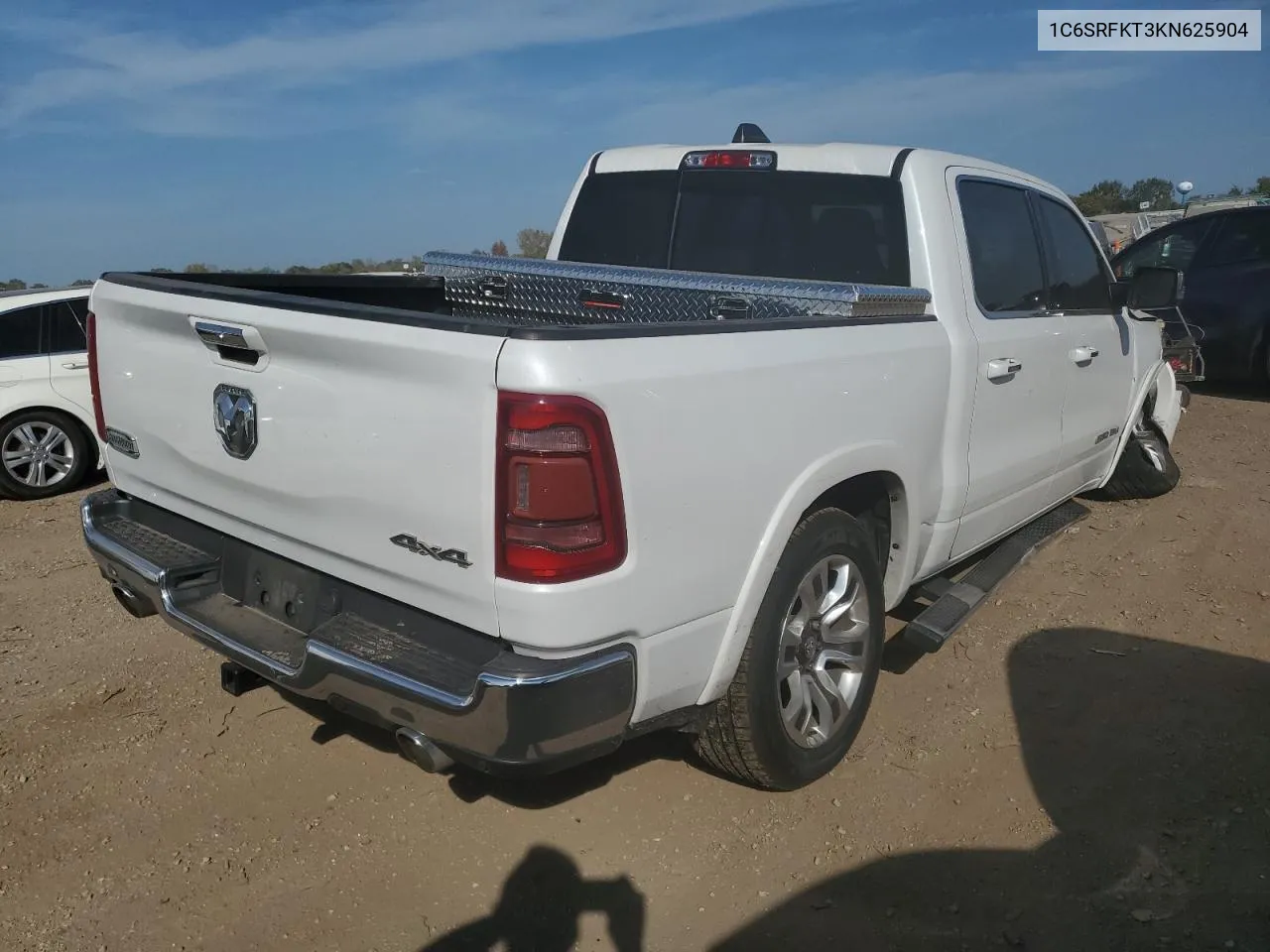 2019 Ram 1500 Longhorn VIN: 1C6SRFKT3KN625904 Lot: 72133514