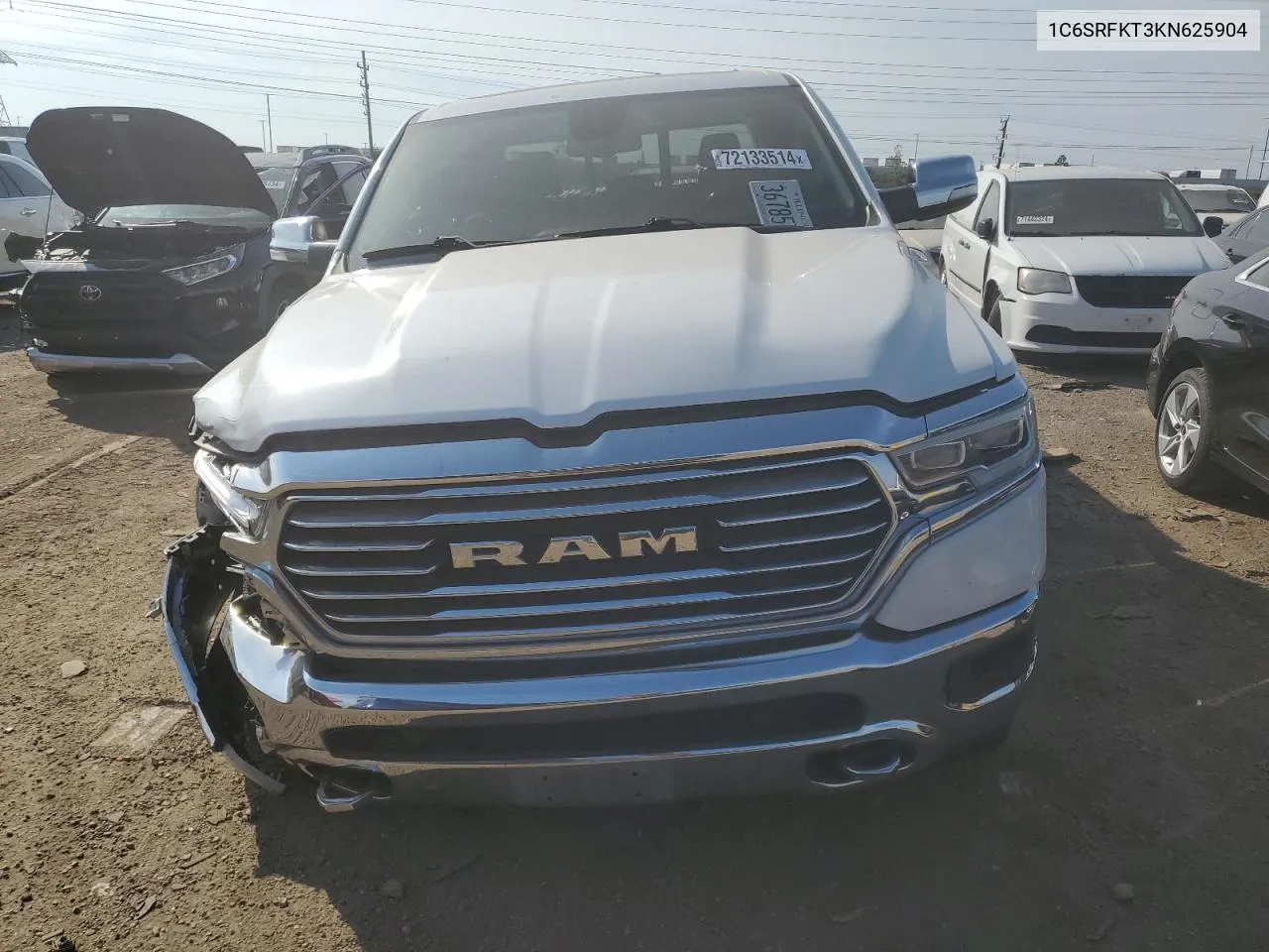 2019 Ram 1500 Longhorn VIN: 1C6SRFKT3KN625904 Lot: 72133514