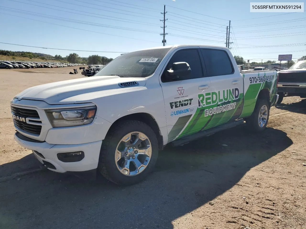 2019 Ram 1500 Big Horn/Lone Star VIN: 1C6SRFMTXKN591294 Lot: 72638704