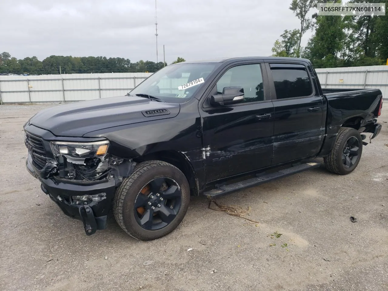 2019 Ram 1500 Big Horn/Lone Star VIN: 1C6SRFFT7KN608114 Lot: 72679104