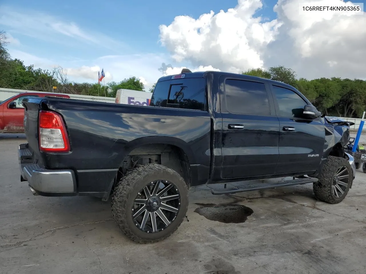 2019 Ram 1500 Big Horn/Lone Star VIN: 1C6RREFT4KN905365 Lot: 72951704