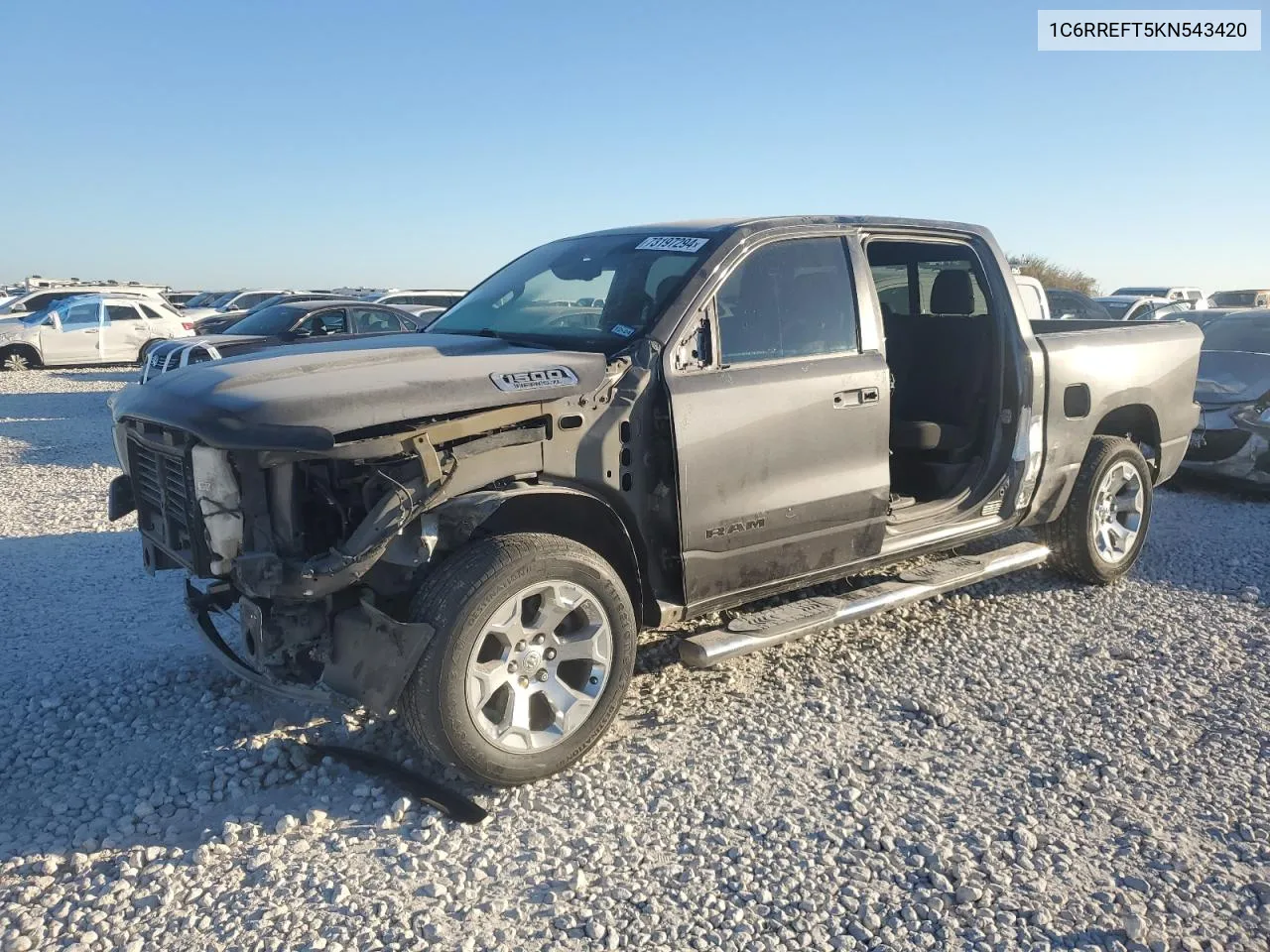 2019 Ram 1500 Big Horn/Lone Star VIN: 1C6RREFT5KN543420 Lot: 73197294