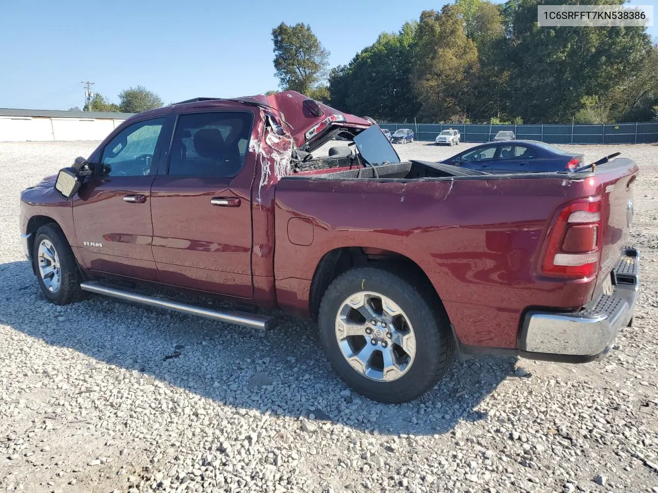 2019 Ram 1500 Big Horn/Lone Star VIN: 1C6SRFFT7KN538386 Lot: 73964254