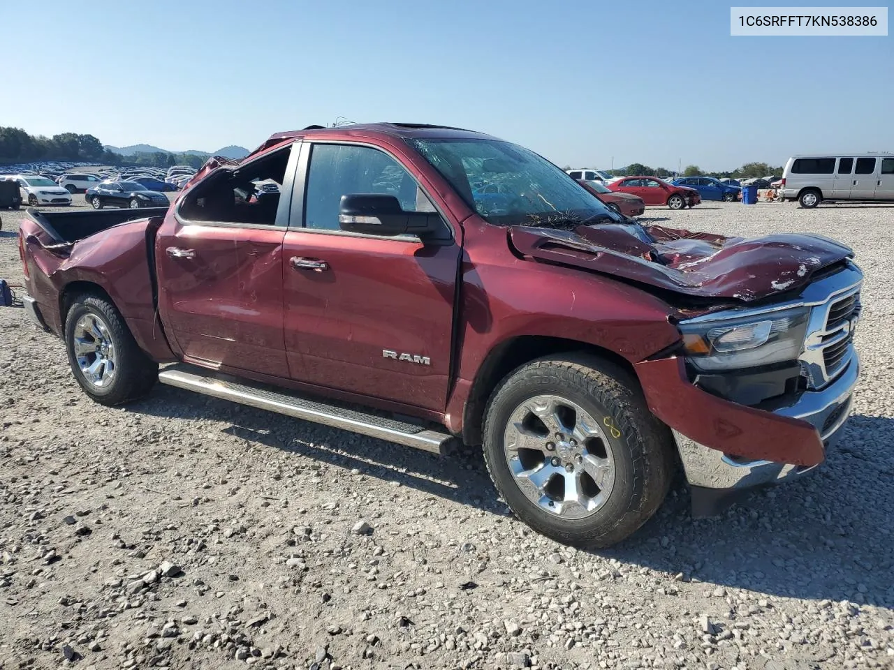 2019 Ram 1500 Big Horn/Lone Star VIN: 1C6SRFFT7KN538386 Lot: 73964254