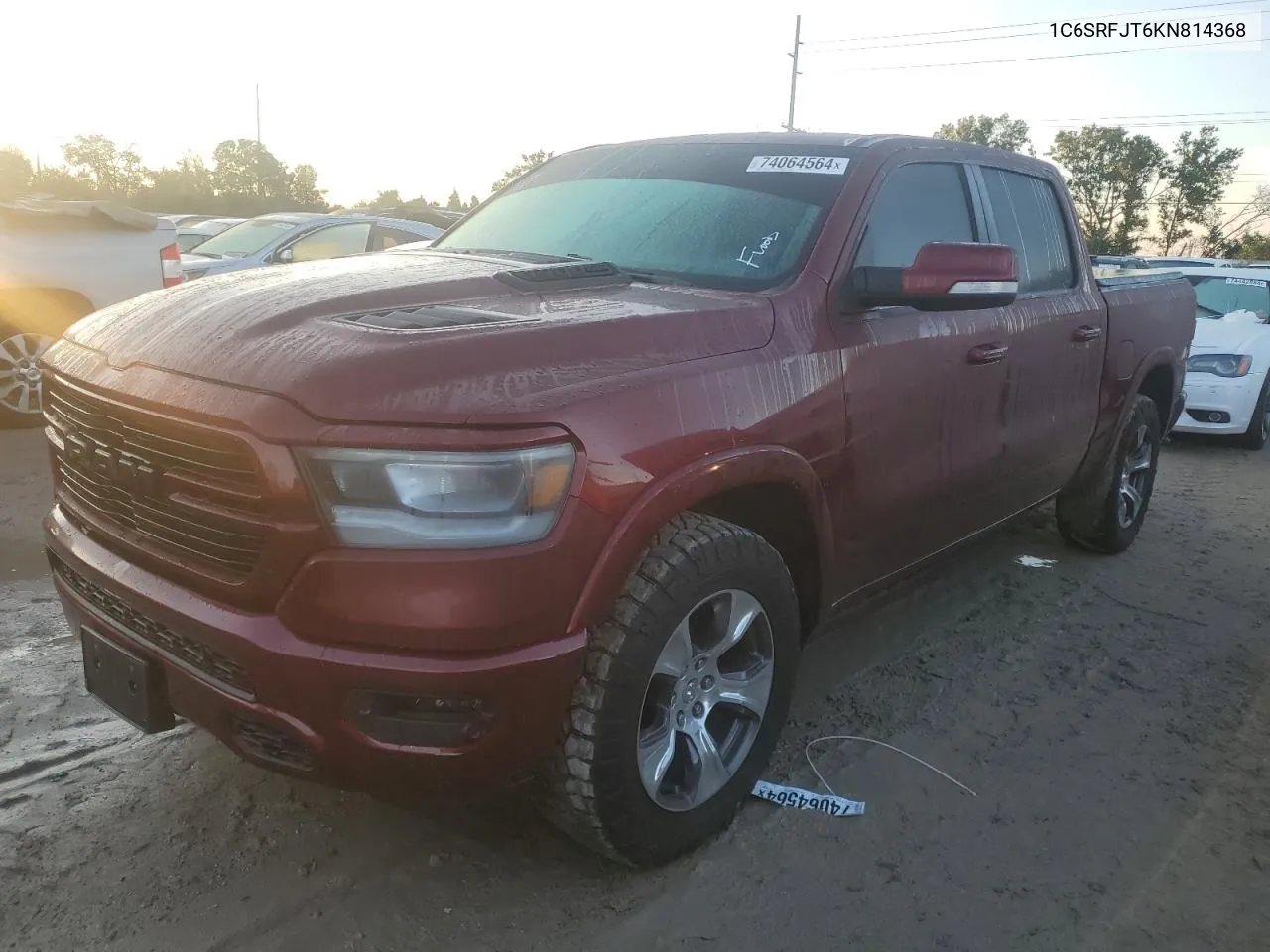 2019 Ram 1500 Laramie VIN: 1C6SRFJT6KN814368 Lot: 74064564