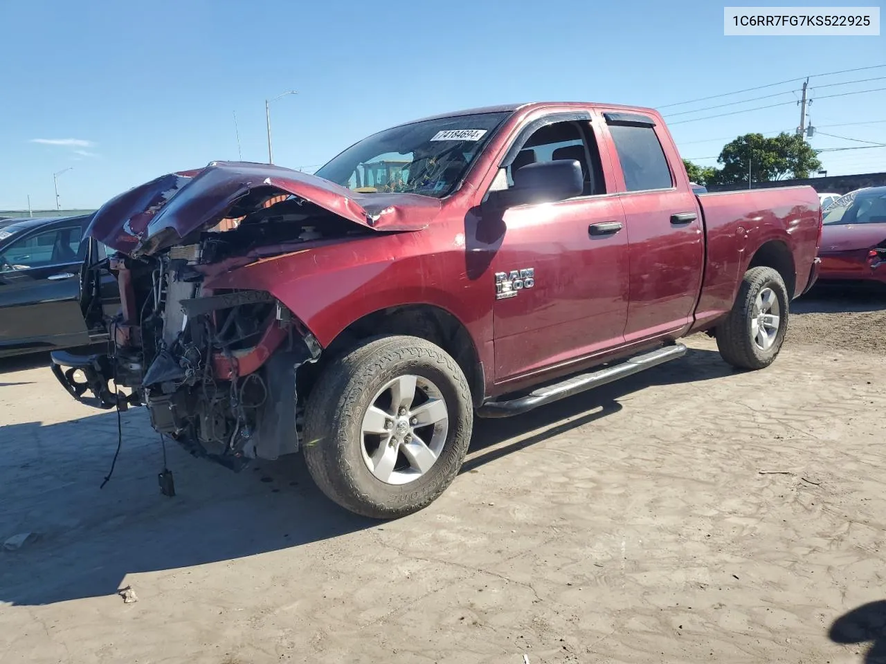 2019 Ram 1500 Classic Tradesman VIN: 1C6RR7FG7KS522925 Lot: 74184694