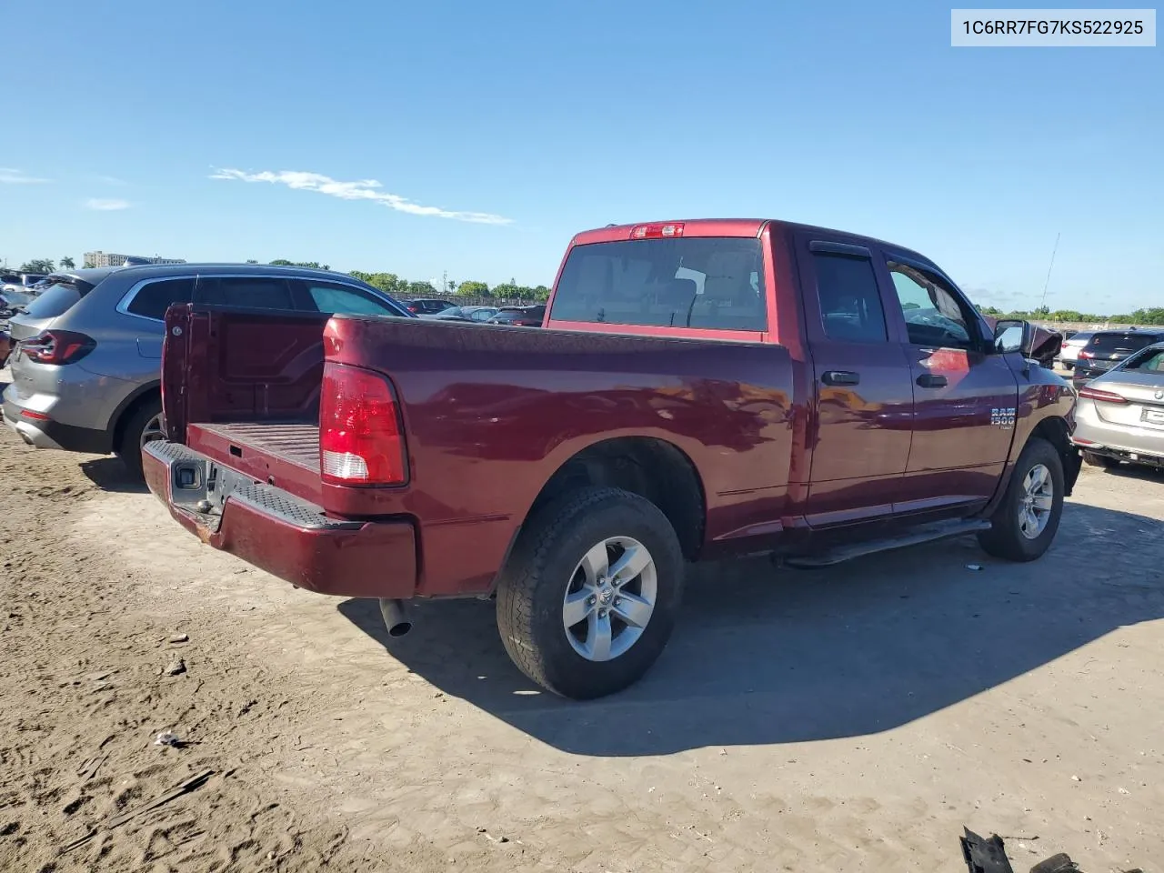 2019 Ram 1500 Classic Tradesman VIN: 1C6RR7FG7KS522925 Lot: 74184694