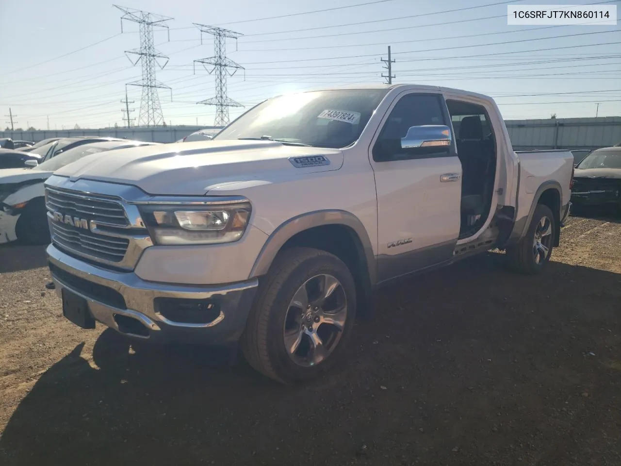 2019 Ram 1500 Laramie VIN: 1C6SRFJT7KN860114 Lot: 74397824