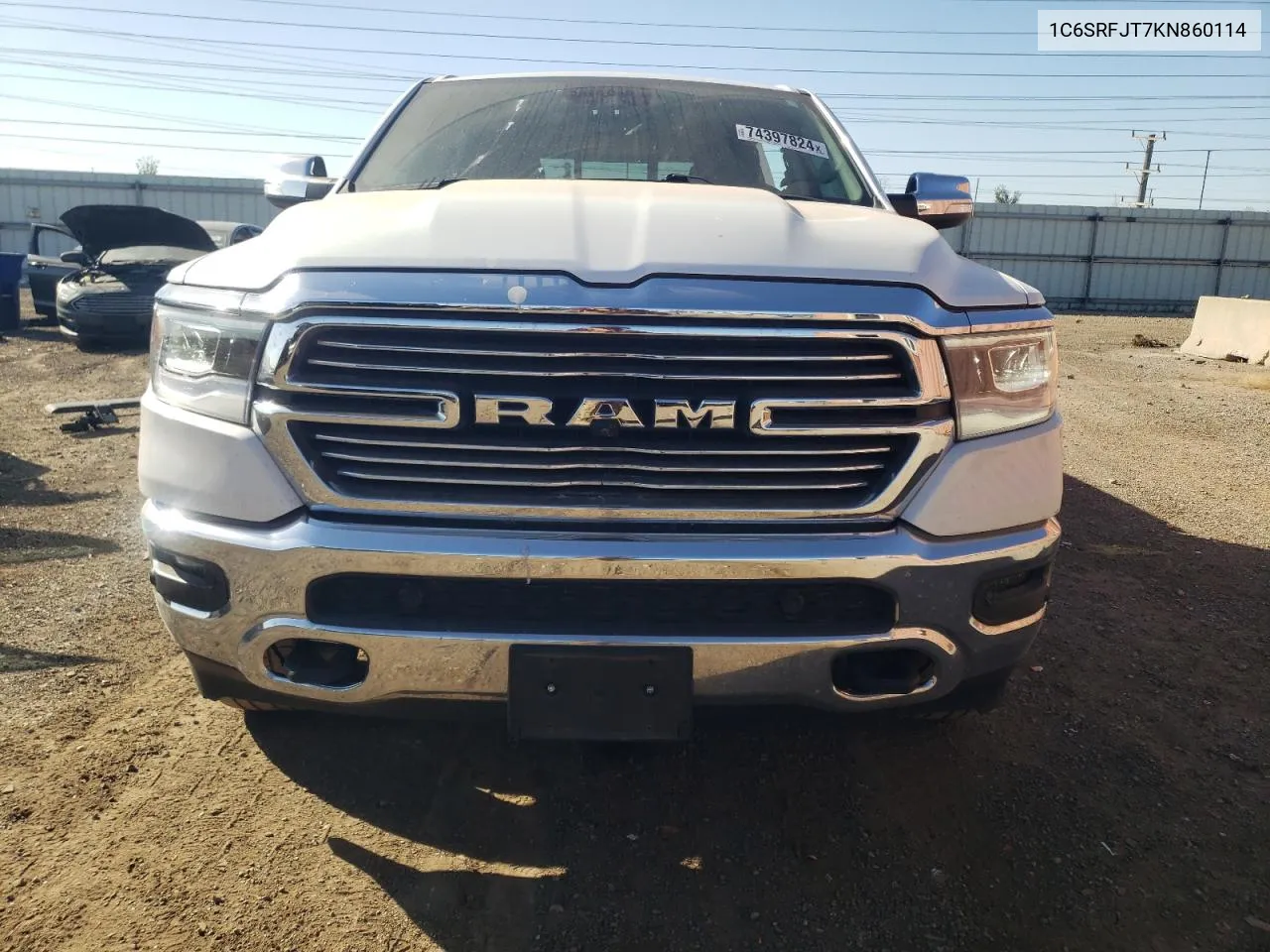 2019 Ram 1500 Laramie VIN: 1C6SRFJT7KN860114 Lot: 74397824