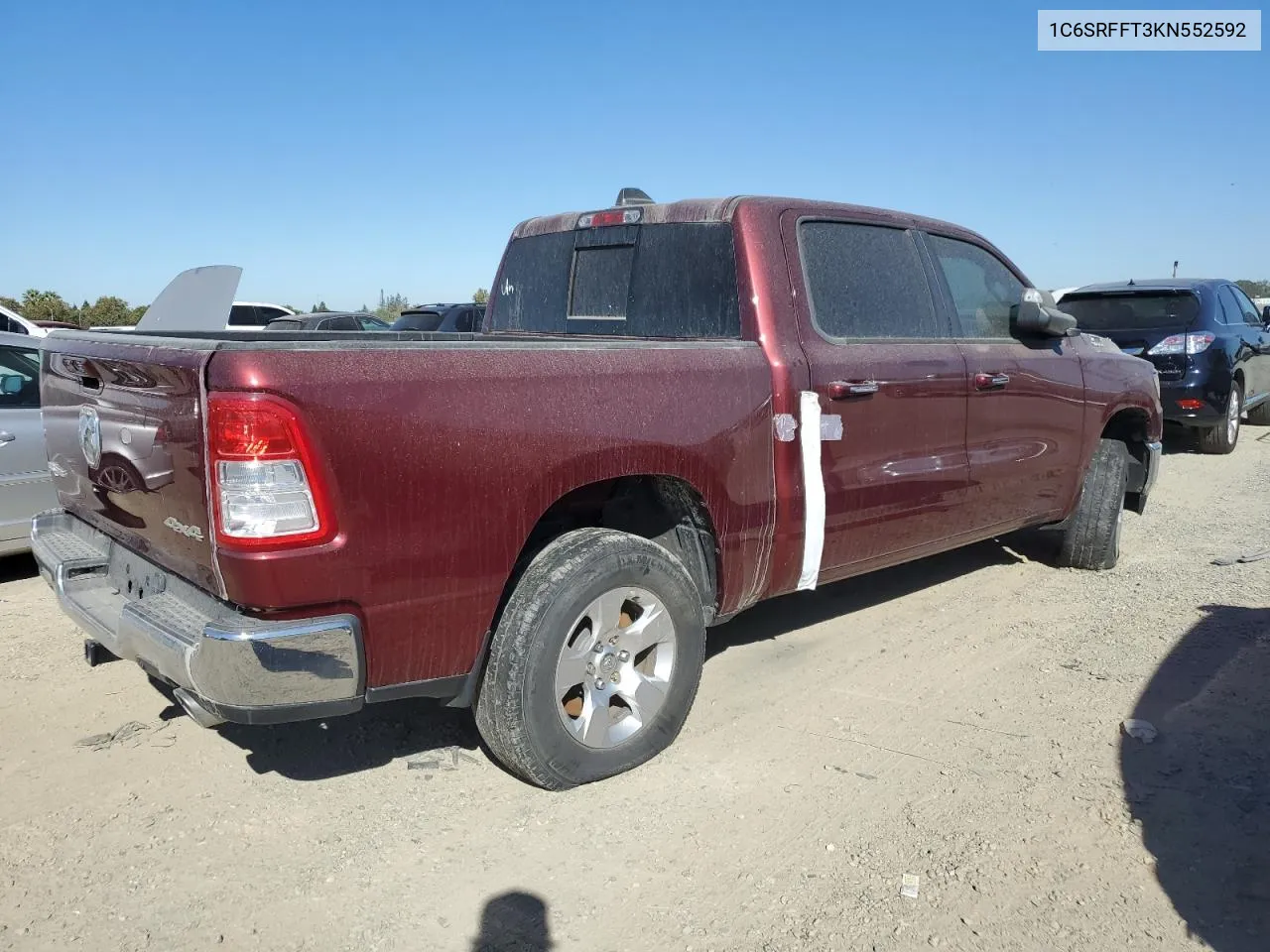 2019 Ram 1500 Big Horn/Lone Star VIN: 1C6SRFFT3KN552592 Lot: 74400844