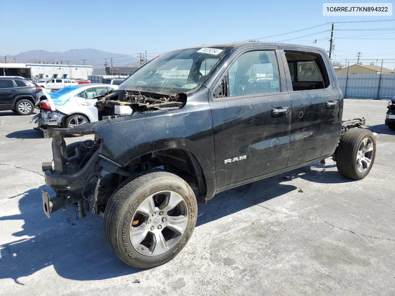 2019 Ram 1500 Laramie VIN: 1C6RREJT7KN894322 Lot: 74529254