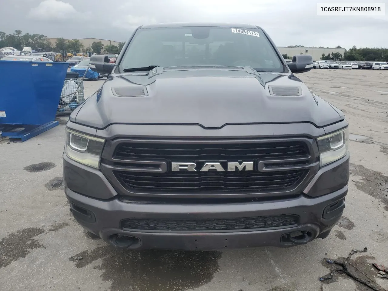 2019 Ram 1500 Laramie VIN: 1C6SRFJT7KN808918 Lot: 74889414