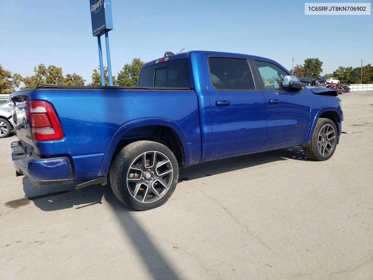 2019 Ram 1500 Laramie VIN: 1C6SRFJT8KN706902 Lot: 75514344