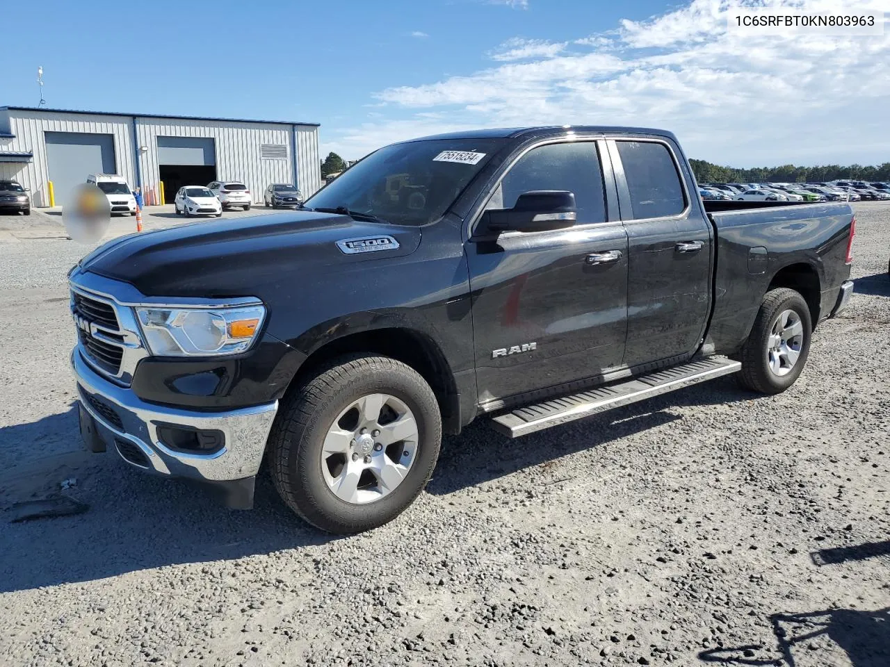 2019 Ram 1500 Big Horn/Lone Star VIN: 1C6SRFBT0KN803963 Lot: 75515234