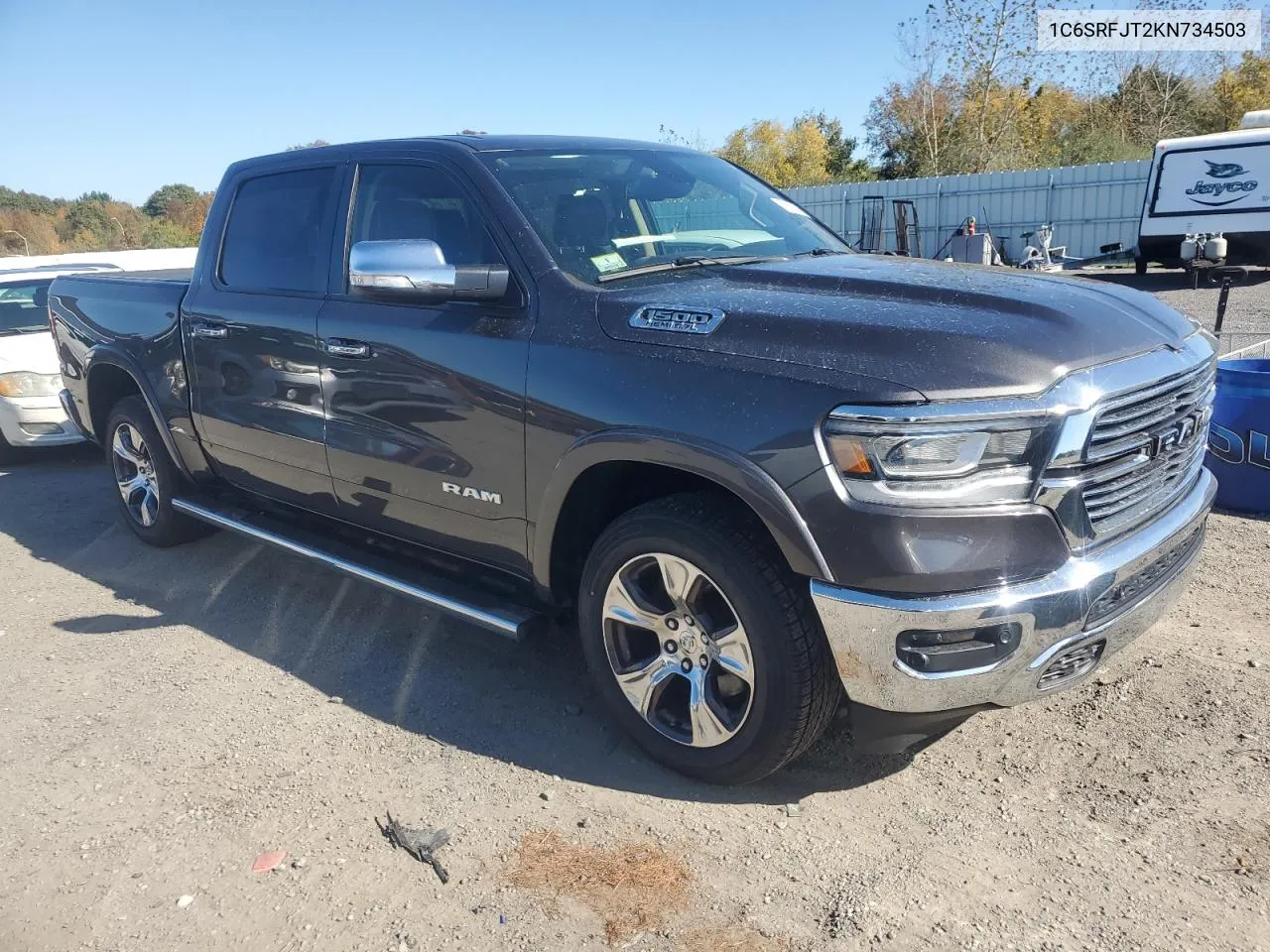 2019 Ram 1500 Laramie VIN: 1C6SRFJT2KN734503 Lot: 75602454