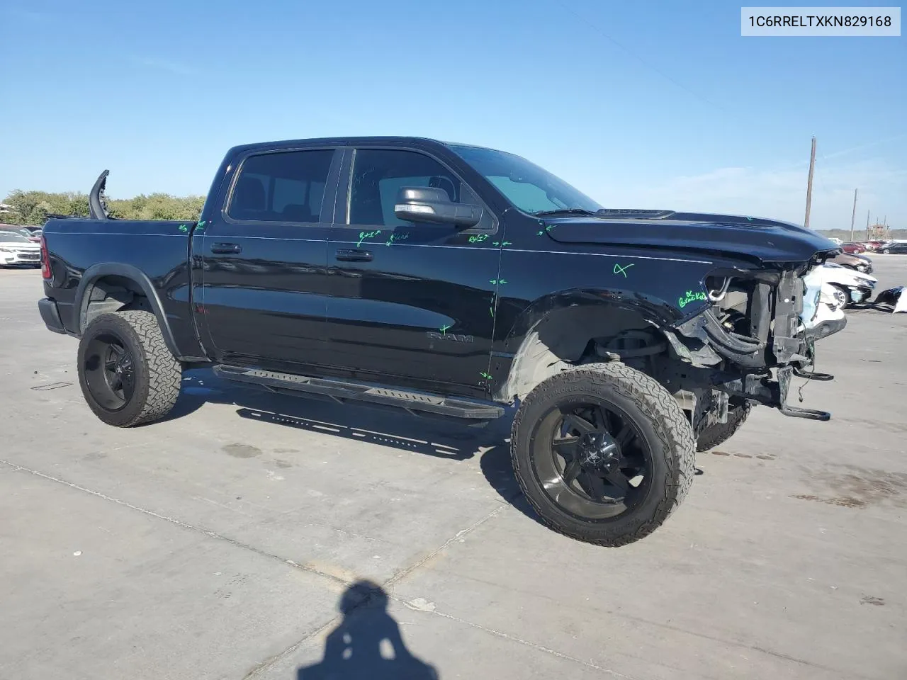 2019 Ram 1500 Rebel VIN: 1C6RRELTXKN829168 Lot: 75917264